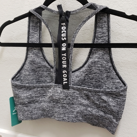 NWT Kapion 2 PC Workout Sports Bra & Shorts Gray - Picture 6 of 8